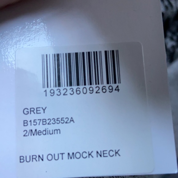 John Elliott Burn Out Mock Neck Sweatshirt - Grey - Picture 4 of 7